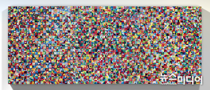 VISUAL POETRY PIXEL SERIES, Mixed Media on Canvas, 410.4X165.3(cm), 2021