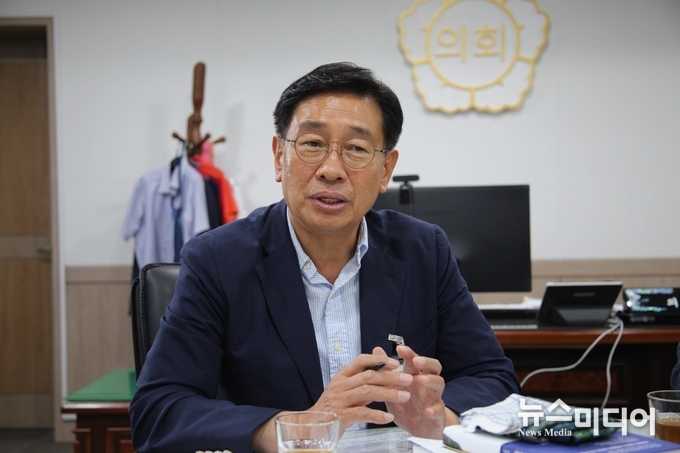 전진선 양평군수 당선자가 8기 군정 계획을 말하고 있다 (사진=N뉴스포럼 현대곤 기자)