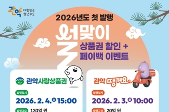 관악구, 설 맞이 관악사랑상품권·관악땡겨요상품권 발행