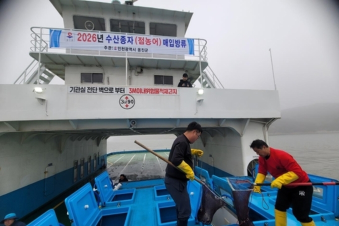옹진군, 점농어 종자 16만마리 방류…자원조성사업 시작