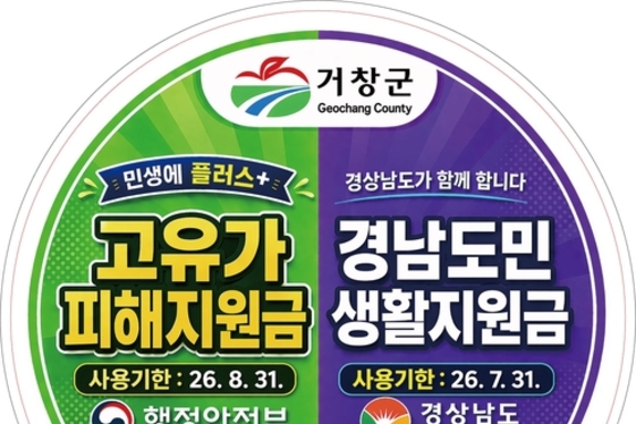 거창군, 지원금 사용처 스티커 100％ 배부